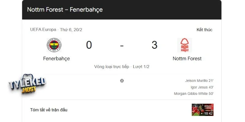 Thống kê kết quả qua các lần gặp